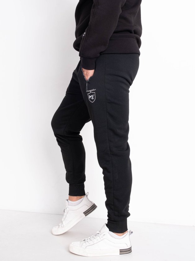 Спортивні чоловічі штани на флісі #6119 колір Чорний