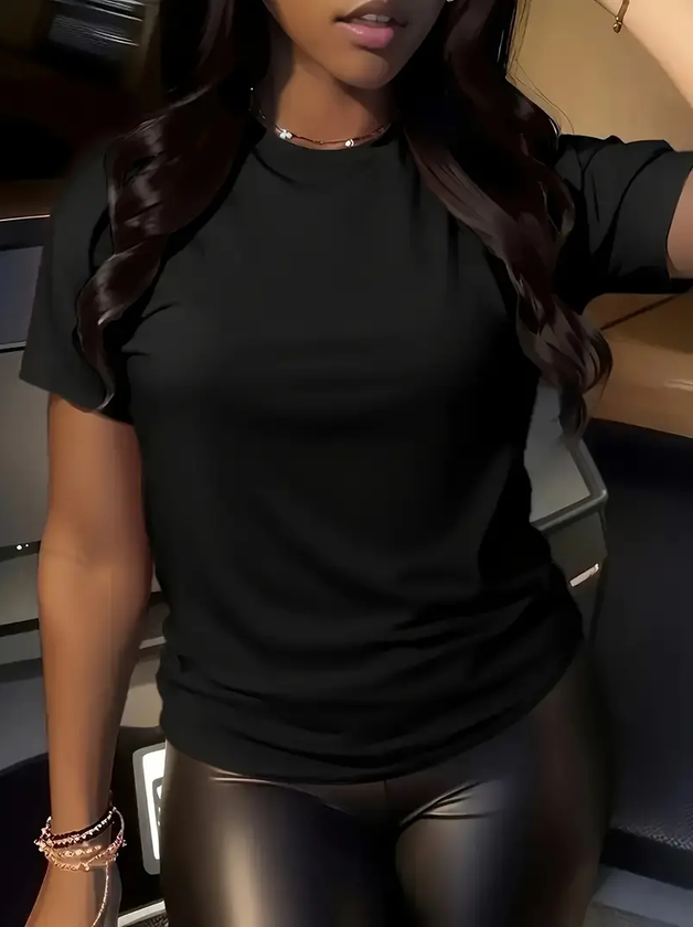 Футболка женская из турецкого коттона #8790 колір Чорний Футболка женская из турецкого коттона #8790 колір Чорний