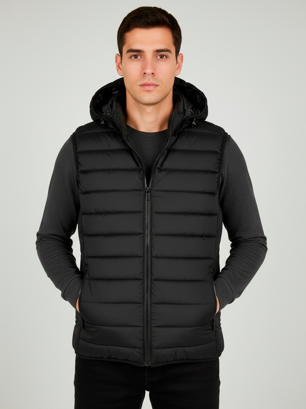 Жилетка чоловіча на синтепоні кишеня змійка (88596) колір Чорний