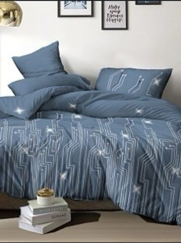 Полуторний комплект постільної білизни из бязи (16033-1) колір Multicolor