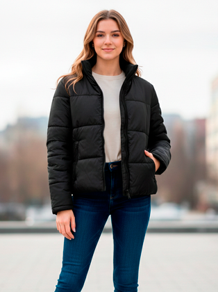 Куртка жіноча стьобана на синтепоні Yola 0415 колір Чорний