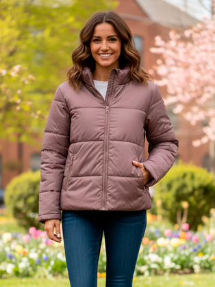 Куртка жіноча стьобана на синтепоні Yola 0415 колір Фрезовий